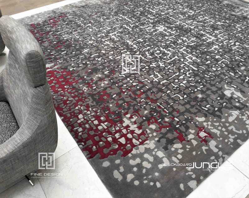 Textured_corporate_pause_area_rug_red_and_grey