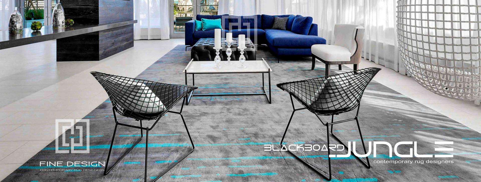 Modern_executive_apartment_Grey_and_turquoise_rug