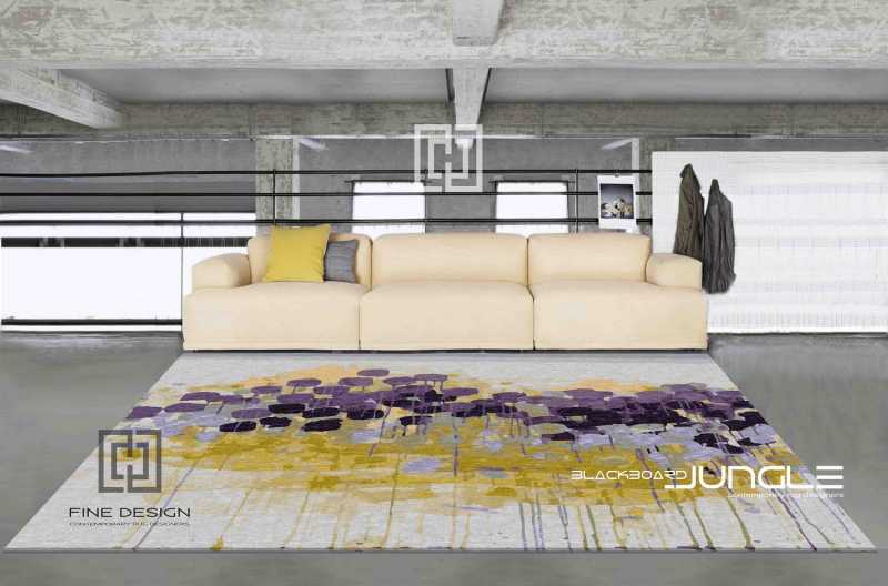 Modern_floral_yellow_and_purple_rug