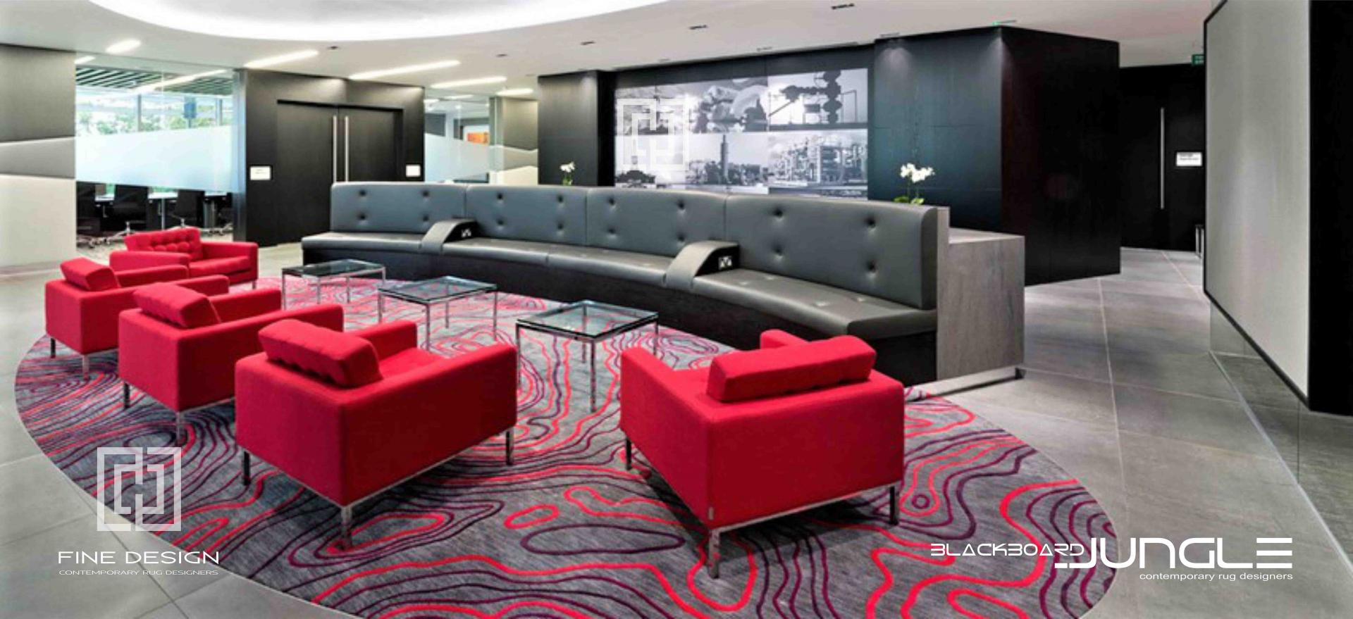Modern_oval_red_reception_area_rug